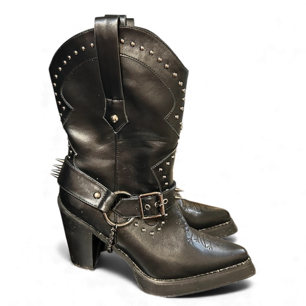 Dolls Kill Widow spiked Nocturnal Memories Western Boots Size 10